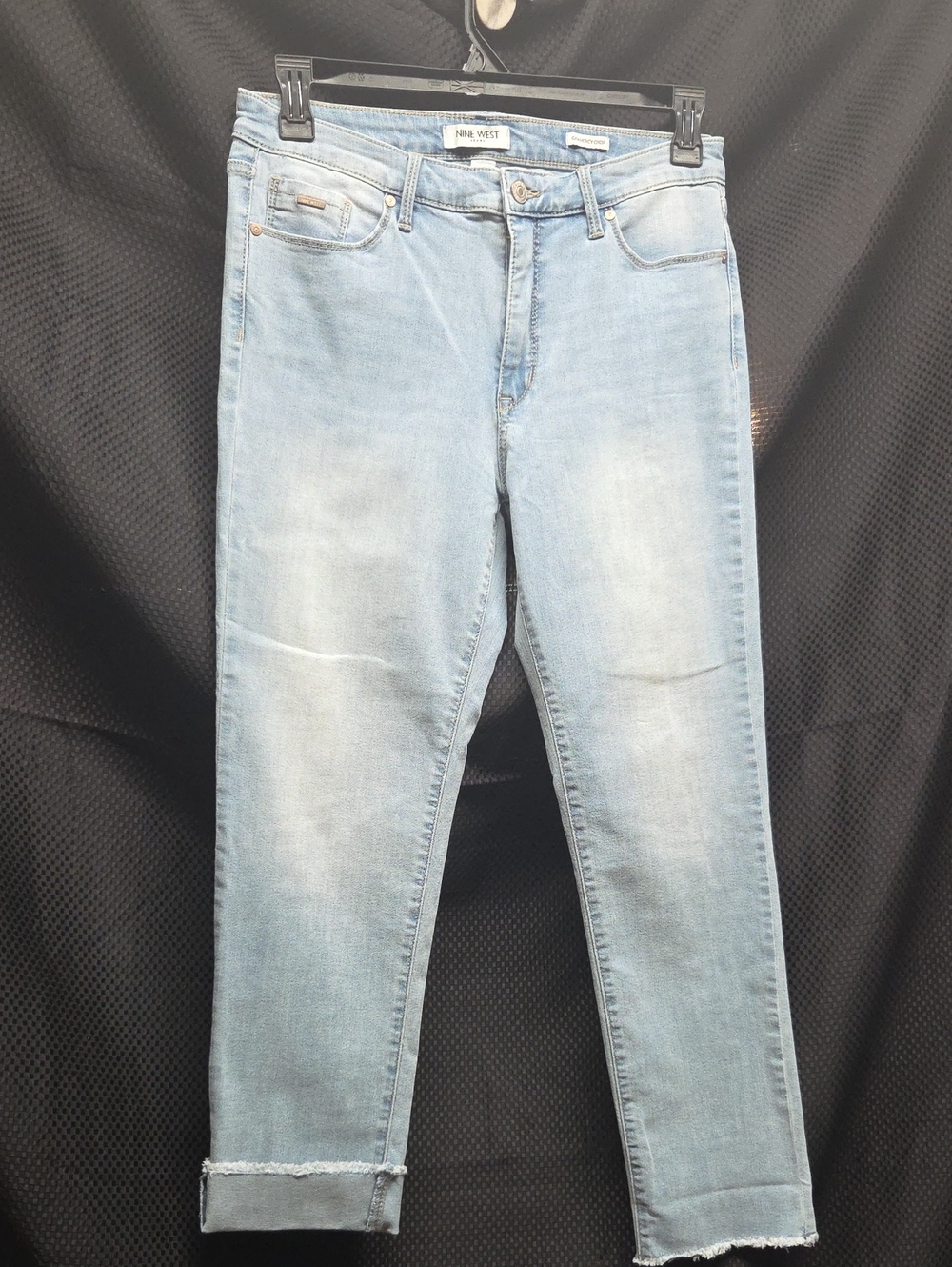 Nine West Light Blue Cropped Ankle Jeans with Raw Hem